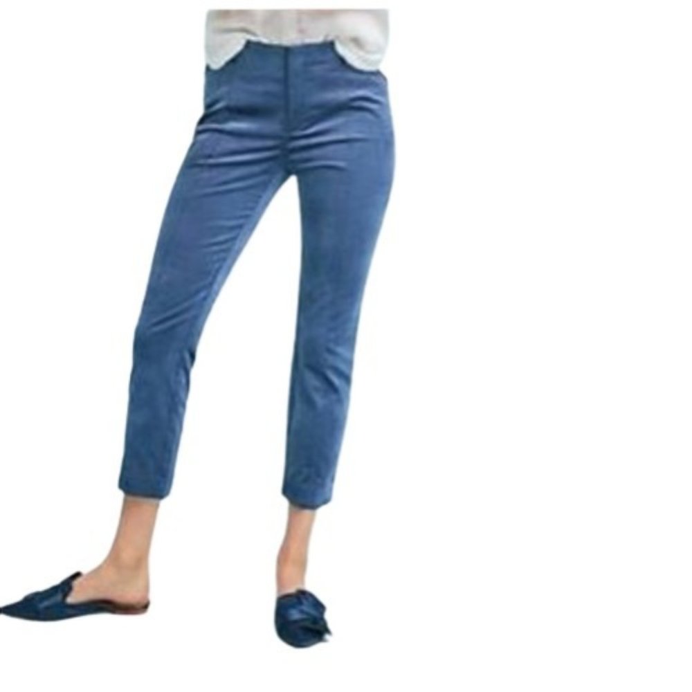 Anthropologie Blue Velvet Essential Slim Size 8